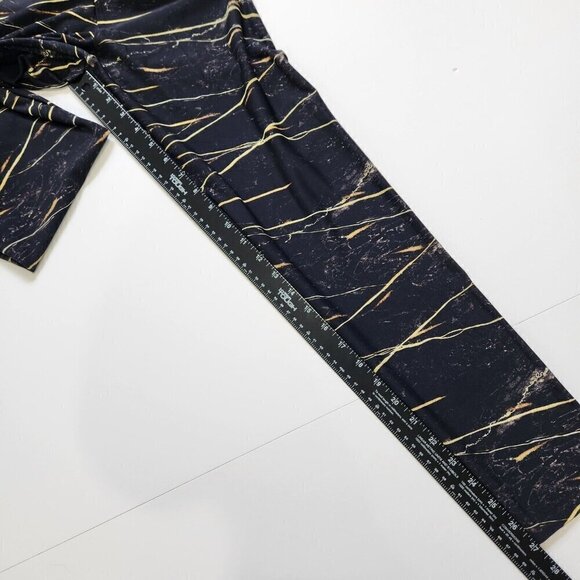 LiCi Fit Butt Scrunch‎ V Front Leggings Womens XXL 16-18 US Black Gold Marble - Picture 7 of 8